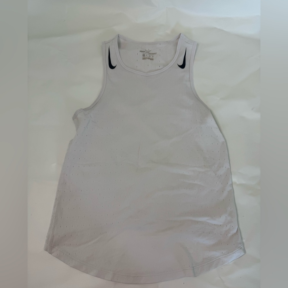 Nike White Sleeveless Relaxed Tank Top